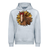 Heather Grey sunflower with horse Urban Hoodie - RanaPortraitStore