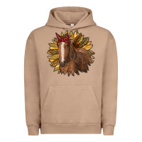Pigment Burro sunflower with horse Urban Hoodie - RanaPortraitStore