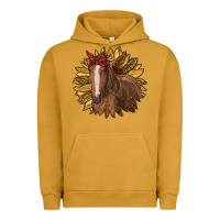 Pigment Peanut Butter sunflower with horse Urban Hoodie - RanaPortraitStore