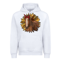 White sunflower with horse Urban Hoodie - RanaPortraitStore
