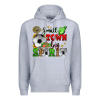 Heather Grey small town big spirit soccer Premium Hoodie - Zillion Design Studio