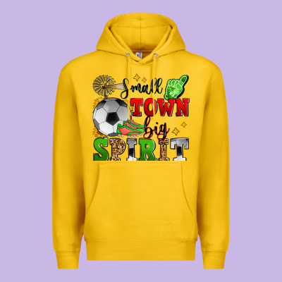 Small Town Big Spirit Soccer Premium Hoodie Designed By Zillion Design Studio