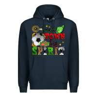Navy small town big spirit soccer Premium Hoodie - Zillion Design Studio