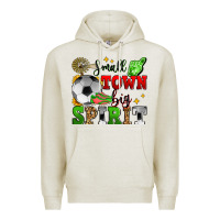 Oatmeal Heather small town big spirit soccer Premium Hoodie - Zillion Design Studio