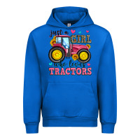 Cobalt just a girl who loves tractors Urban Hoodie - Zillion Design Studio