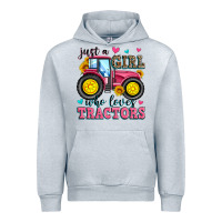Heather Grey just a girl who loves tractors Urban Hoodie - Zillion Design Studio