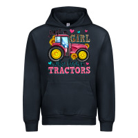 Navy just a girl who loves tractors Urban Hoodie - Zillion Design Studio