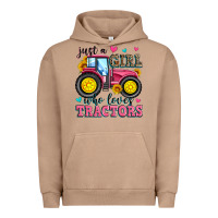 Pigment Burro just a girl who loves tractors Urban Hoodie - Zillion Design Studio