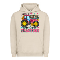 Pigment French Oak just a girl who loves tractors Urban Hoodie - Zillion Design Studio