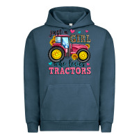Pigment Midnight Navy just a girl who loves tractors Urban Hoodie - Zillion Design Studio