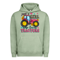 Pigment Oil Green just a girl who loves tractors Urban Hoodie - Zillion Design Studio