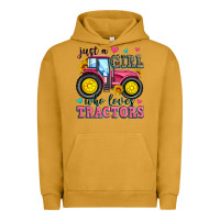 Pigment Peanut Butter just a girl who loves tractors Urban Hoodie - Zillion Design Studio