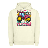 Pigment Pistachio just a girl who loves tractors Urban Hoodie - Zillion Design Studio
