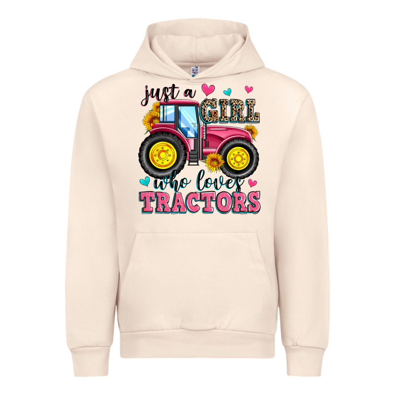 Just A Girl Who Loves Tractors Urban Hoodie by Zillion Design Studio | Teevron