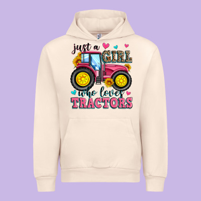 Just A Girl Who Loves Tractors Urban Hoodie Designed By Zillion Design Studio