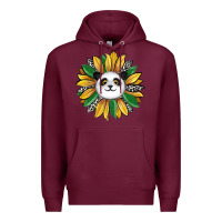 Burgundy panda sunflower Premium Hoodie - RanaPortraitStore