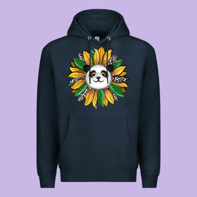 Panda Sunflower Premium Hoodie Designed By Ranaportraitstore