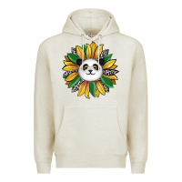 Oatmeal Heather panda sunflower Premium Hoodie - RanaPortraitStore