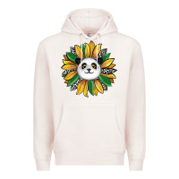 Pale Pink panda sunflower Premium Hoodie - RanaPortraitStore