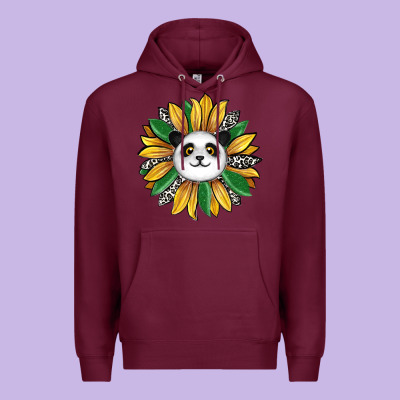 Panda Sunflower Premium Hoodie Designed By Ranaportraitstore