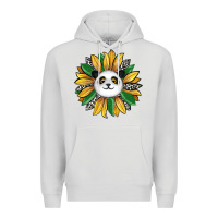 Dove Grey panda sunflower Premium Hoodie - RanaPortraitStore