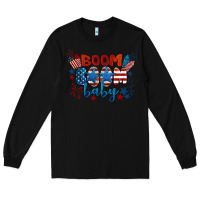 Black boom boom baby 4th of july Long Sleeve Tee - BarkalooDesign