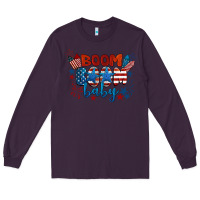 Plum boom boom baby 4th of july Long Sleeve Tee - BarkalooDesign