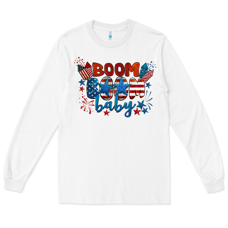 Boom Boom Baby 4th Of July Long Sleeve Tee by BarkalooDesign | Teevron