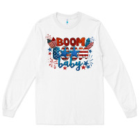 White boom boom baby 4th of july Long Sleeve Tee - BarkalooDesign