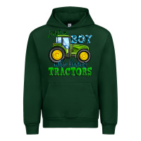 Forest Green just a boy who loves tractors Urban Hoodie - Zillion Design Studio