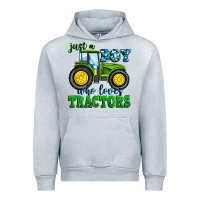 Heather Grey just a boy who loves tractors Urban Hoodie - Zillion Design Studio