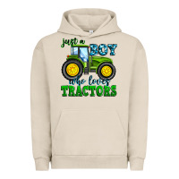 Pigment French Oak just a boy who loves tractors Urban Hoodie - Zillion Design Studio