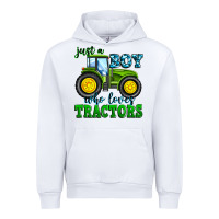 White just a boy who loves tractors Urban Hoodie - Zillion Design Studio