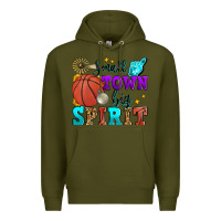 Army Green small town big spirit basketball Premium Hoodie - Zillion Design Studio
