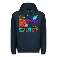 Navy small town big spirit basketball Premium Hoodie - Zillion Design Studio