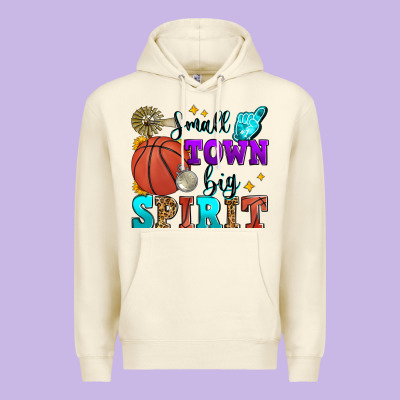 Small Town Big Spirit Basketball Premium Hoodie Designed By Zillion Design Studio