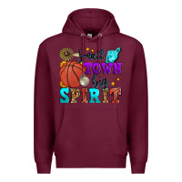 Burgundy small town big spirit basketball Premium Hoodie - Zillion Design Studio