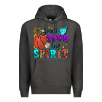 Charcoal Heather small town big spirit basketball Premium Hoodie - Zillion Design Studio