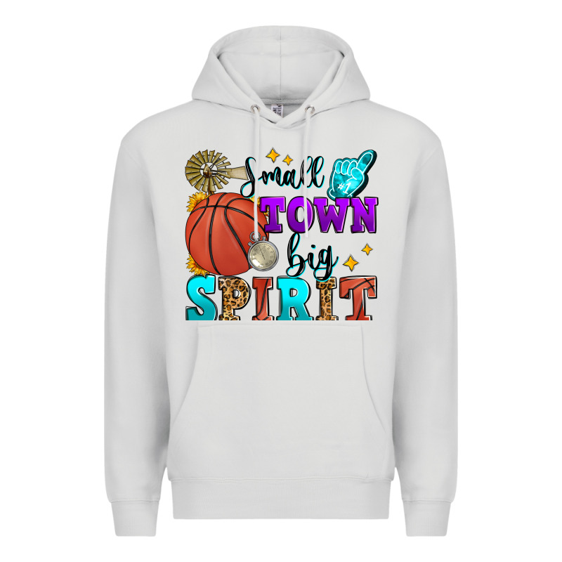 Small Town Big Spirit Basketball Premium Hoodie by Zillion Design Studio | Teevron