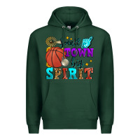 Sports Green small town big spirit basketball Premium Hoodie - Zillion Design Studio