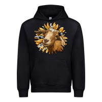 Black sunflower with goat Urban Hoodie - RanaPortraitStore