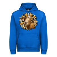 Cobalt sunflower with goat Urban Hoodie - RanaPortraitStore