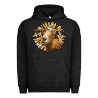Pigment Black sunflower with goat Urban Hoodie - RanaPortraitStore