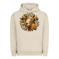 Pigment French Oak sunflower with goat Urban Hoodie - RanaPortraitStore