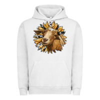 Pigment Lunar Rock sunflower with goat Urban Hoodie - RanaPortraitStore