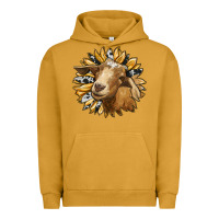 Pigment Peanut Butter sunflower with goat Urban Hoodie - RanaPortraitStore