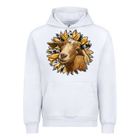 White sunflower with goat Urban Hoodie - RanaPortraitStore