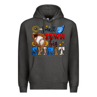 Charcoal Heather small town big spirit baseball Premium Hoodie - Zillion Design Studio