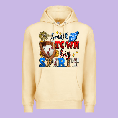 Small Town Big Spirit Baseball Premium Hoodie Designed By Zillion Design Studio