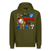 Army Green small town big spirit baseball Premium Hoodie - Zillion Design Studio